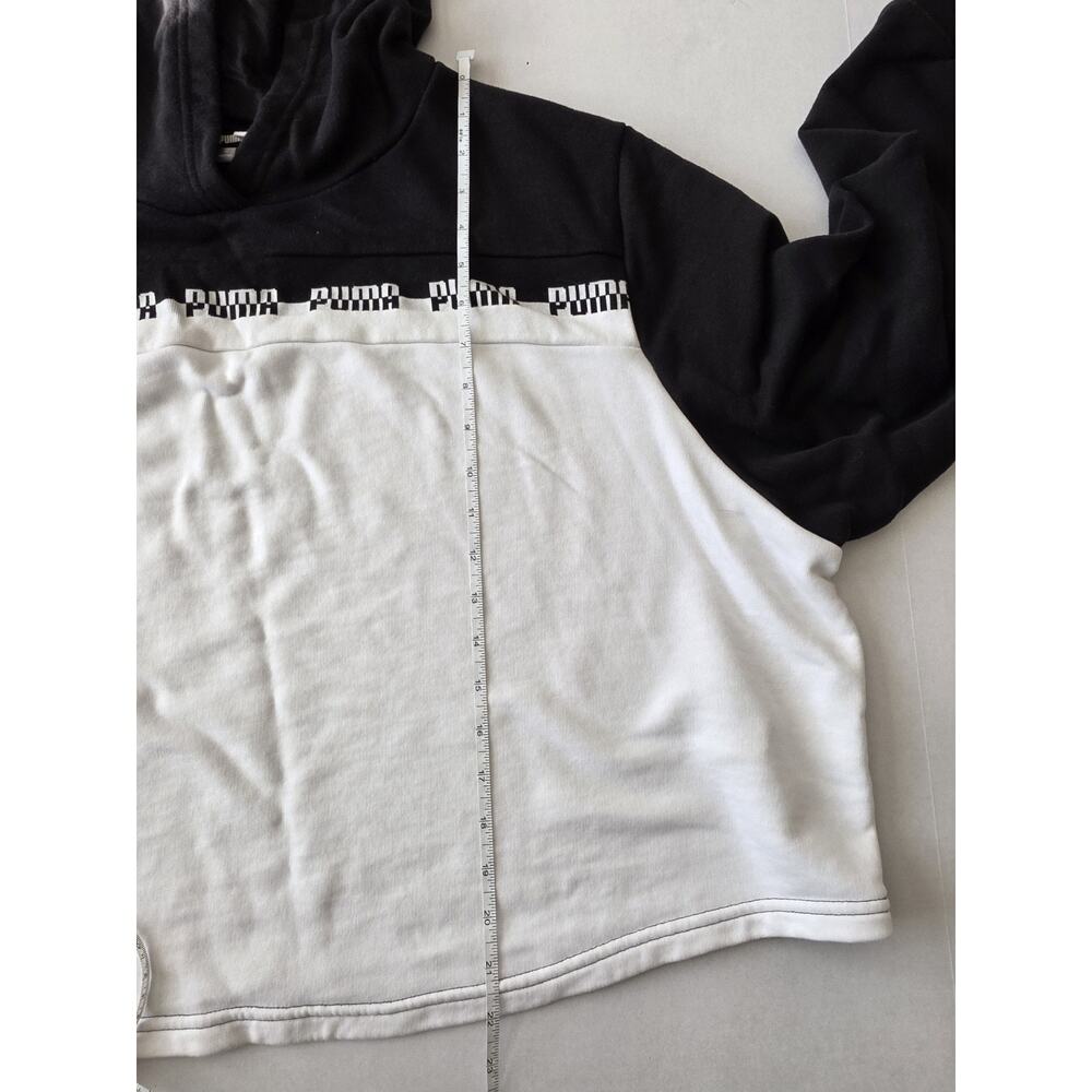 Puma Black/White Amplified Cropped Logo Hoodie 3xl - Picture 7 of 8
